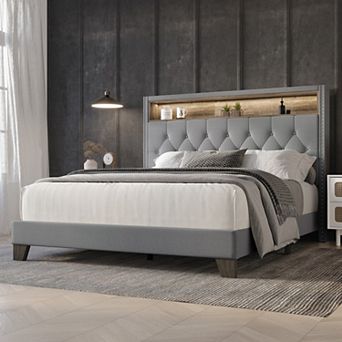 Classic Linen Bookcase Bed