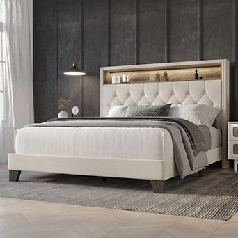 Classic Linen Bookcase Bed