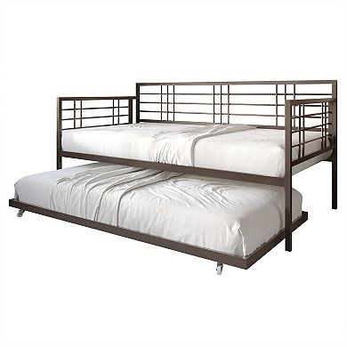 Modern Twin Size Metal Daybed With Trundle