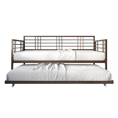 Modern Twin Size Metal Daybed With Trundle