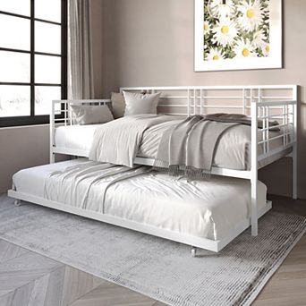 Modern Twin Size Metal Daybed With Trundle