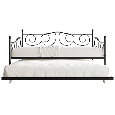 Minimalist Twin Size Metal Daybed With Trundle