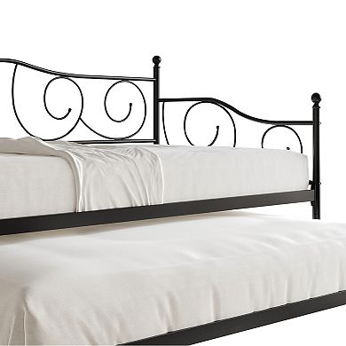Minimalist Twin Size Metal Daybed With Trundle