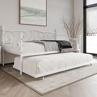Minimalist Twin Size Metal Daybed With Trundle