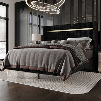 Luxurious Velvet Upholstered Bed