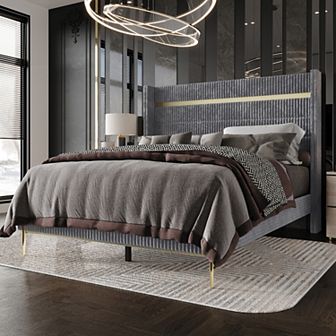 Luxurious Velvet Upholstered Bed