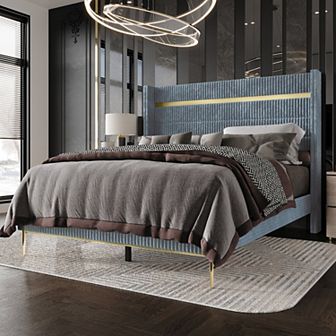 Luxurious Velvet Upholstered Bed