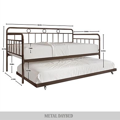 Elegance Twin Size Metal Daybed With Trundle