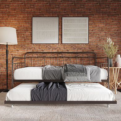 Elegance Twin Size Metal Daybed With Trundle
