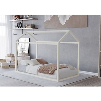 Classic Twin Size Wooden Canopy Bed