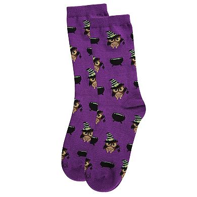 Witchy Owl Holiday Crew Socks