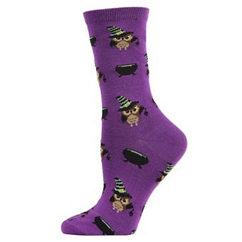 Witchy Owl Holiday Crew Socks