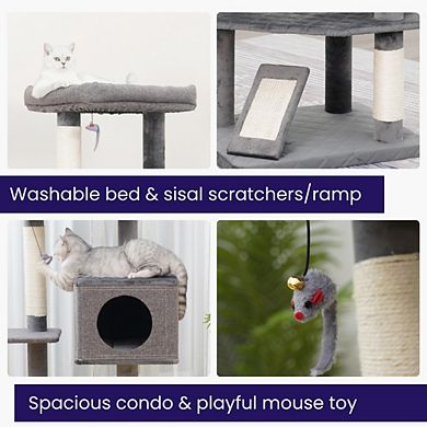 Catry Minimalistic Contemporary Cat Tree - 49", 5 Level, Large, Yara