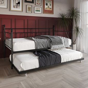 Simple Twin Size Metal Daybed With Trundle