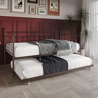 Simple Twin Size Metal Daybed With Trundle