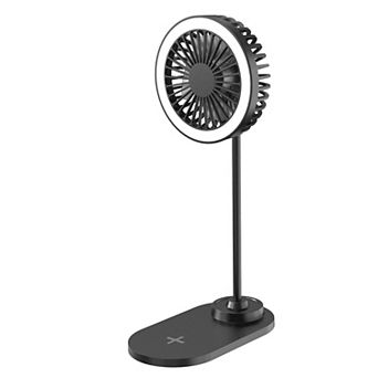 ZTECH IllumiBreeze - LED Desk Fan with Wireless Charging Base