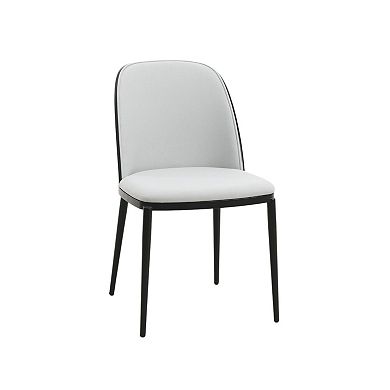 Leisuremod Tule 9-piece Dining Set In Steel With 8 Upholstered Seat Chairs And 83" Oval Table