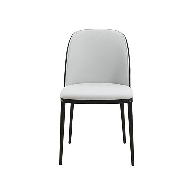 Leisuremod Tule 9-piece Dining Set In Steel With 8 Upholstered Seat Chairs And 83" Oval Table