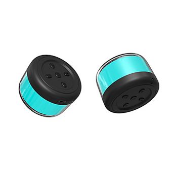 Dual Mini Led Light Bt Speaker - Black - 2 pc Set