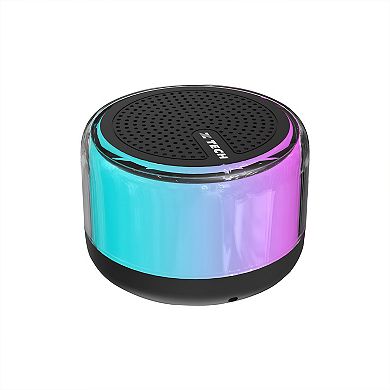 Dual Mini Led Light Bt Speaker - Black - 2pc Set