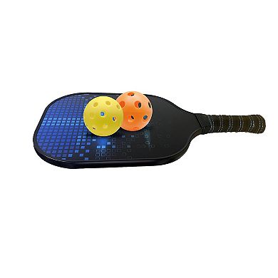 Ztech Pickleball Set, 2 Paddles With 4 Pickleballs And Drawstring Bag, Black