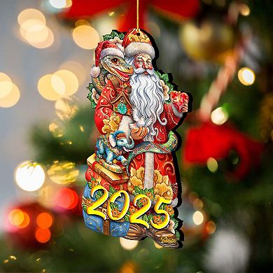 2025 Special: Santa With The Snake Wooden Christmas Ornaments By G. Debrekht