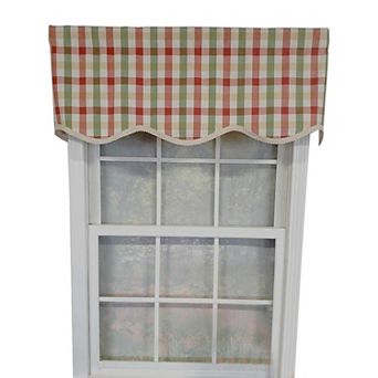 Bison Check Trimmed Provance 3" Rod Pocket Lining Luxurious And Elegant Window Treatment Valance