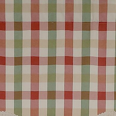 Bison Check Trimmed Provance 3" Rod Pocket Lining Luxurious And Elegant Window Treatment Valance