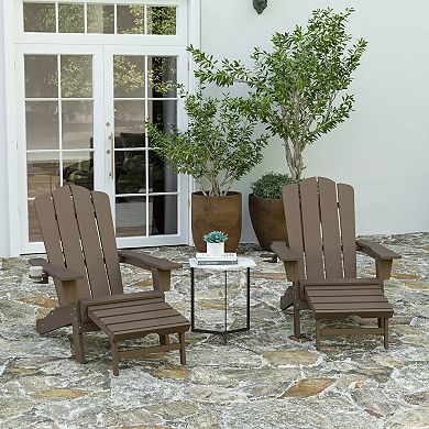 Merrick Lane All-Weather Rocking Adirondack Chair with Swiveling Cupholder