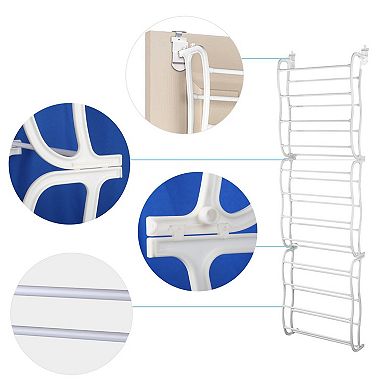 12-Tier Over-the-Door Shoe Rack Hanging Closet Organizer for 36 Pairs