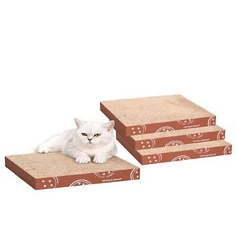 PetPals Cardboard Scratcher - 12"H, Four-Pack, Replaceable, Cardboard Scratcher