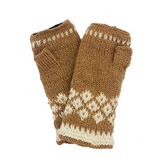 Feelgoodz Women’s Artisan Hand-Knit Vail Winter Wool Half Mitten