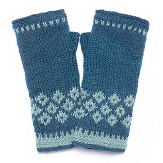 Feelgoodz Women’s Artisan Hand-Knit Vail Winter Wool Half Mitten