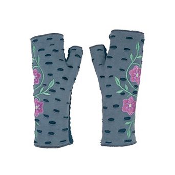 Feelgoodz Women’s Artisan Crafted Fleece Lined Primrose Fingerless Jersey Gloves