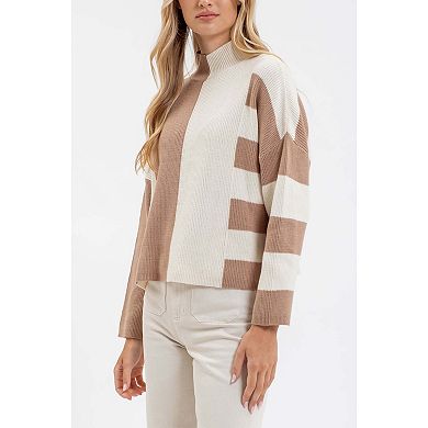 STRIPE MOCKNECK KNIT