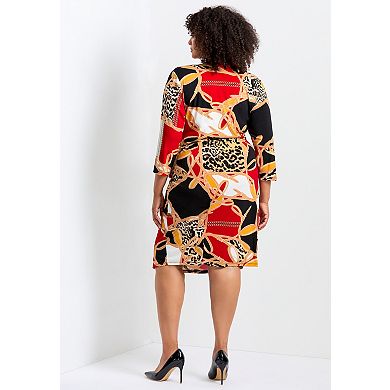 Avenue Women's Plus Size Deanna Wrap Lace Dress