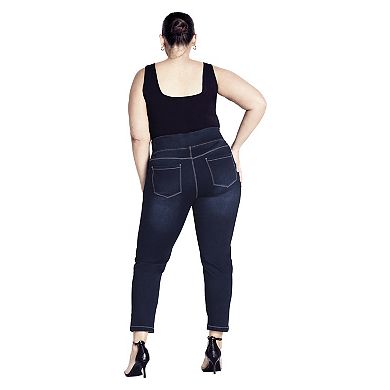 Avenue Women's Plus Size Butter Denim Pull-On High Rise Jean
