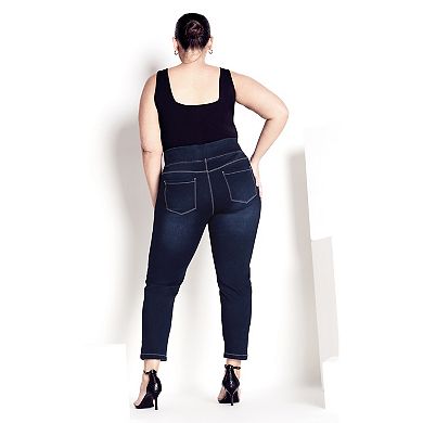 Avenue Women's Plus Size Butter Denim Pull-On High Rise Jean