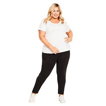 Avenue Women's Plus Size Contrast Pocket Knit Pant