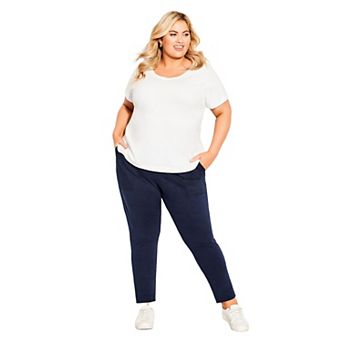 Avenue Women's Plus Size Contrast Pocket Knit Pant