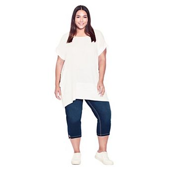 Avenue Women's Plus Size Butter Denim Lattice Jean