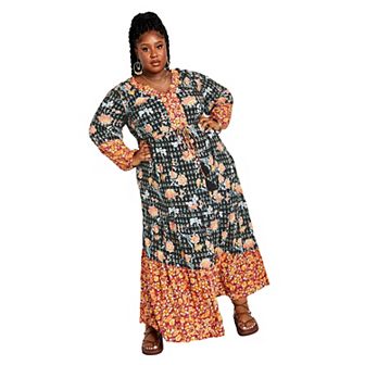 Avenue Women's Plus Size Cynthia Spliced Maxi Dress