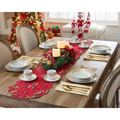 BrylaneHome Embroidered Cutout Table Runner