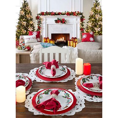 BrylaneHome Set Of 4 Embroidered Cut-Out Placemats