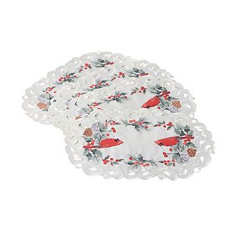 BrylaneHome Set Of 4 Embroidered Cut-Out Placemats