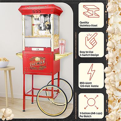 Princeton 8oz Popcorn Machine with Cart by Great Northern Popcorn
