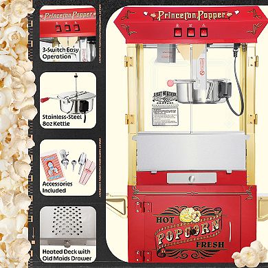 8oz Popcorn Machine With Cart, Vintage Popcorn Machine With Stand