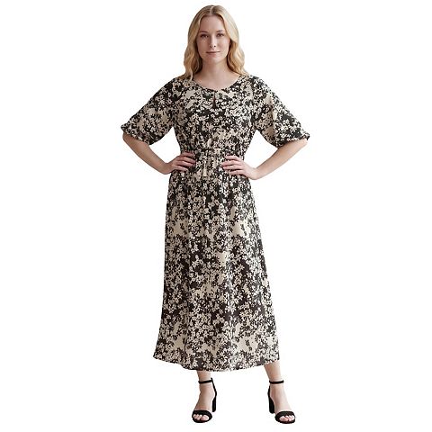 Женские платья ellos Plus Size Satin Keyhole Empire Midi Dress