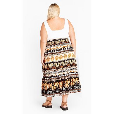 Avenue Women's Plus Size Isla Print Skirt