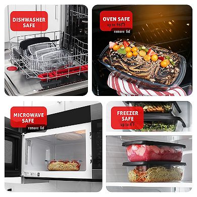 Eatex 6 PC Glass Bread Pans For Baking